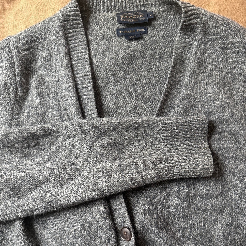 Pendleton white/gray/black marled button cardigan - image 1